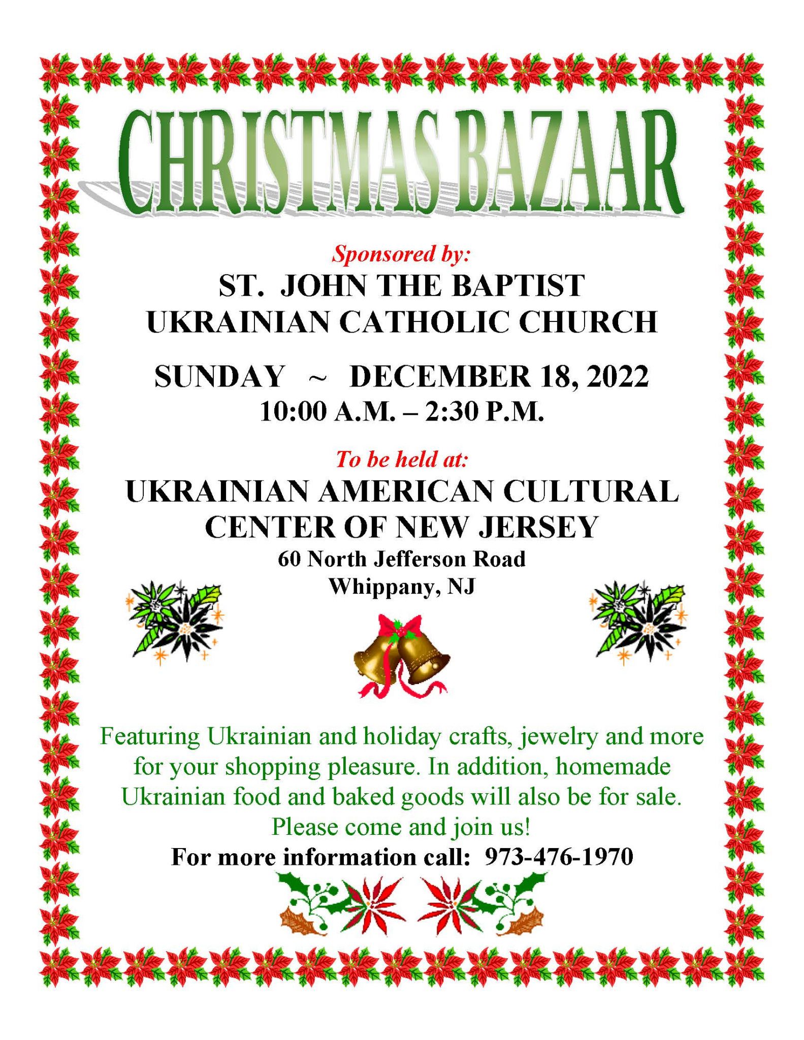 Christmas Bazaar Ukrainian American Cultural Center of New Jersey