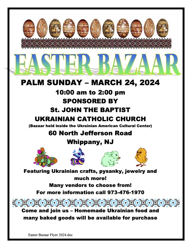 Easter Bazaar Flyer 2024 Easter Bazaar Flyer 2024