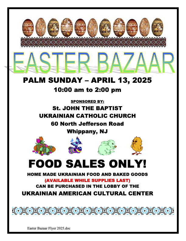 Easter Bazaar Flyer 2025 Easter Bazaar Flyer 2025